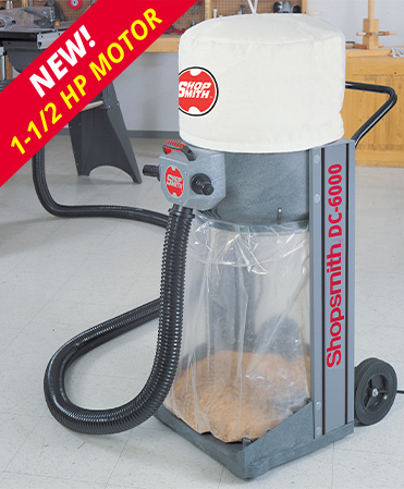 Enjoy Virtually Dust-Free Woodworking with Shopsmith's NEW! DC-6000 Dust Collection System